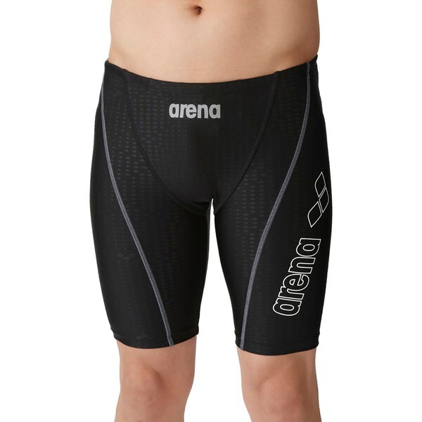 アリーナ 水泳 フィットネススパッツ(ハーフレッグ) ブラック LAR-4300 BKWT M