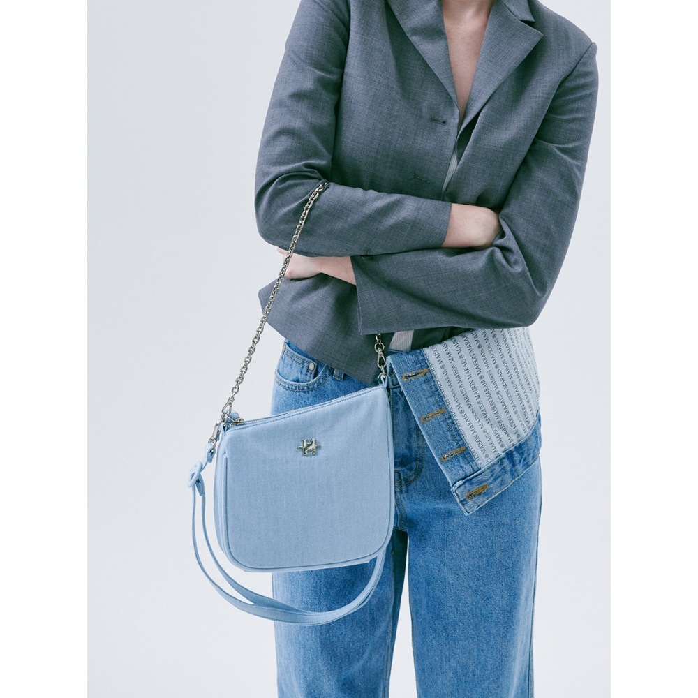 JEDREFEB5 斜めミニチェーンバッグ ライトブルー
