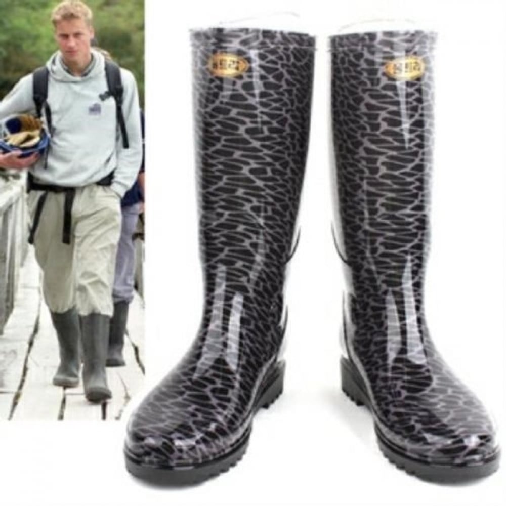 (Ninaspari) メンズ_ストーングレーロングブーツ安全靴作業靴 (3S279)