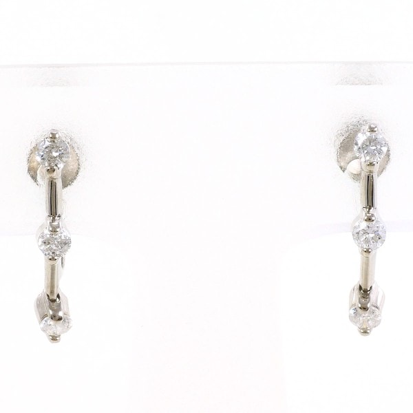 K14 14金 WG ホワイトゴールド イヤリング ダイヤ 0.16 ×2 ジュエリー 中古