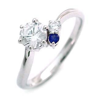 CanCam掲載( 9月誕生石 ) サファイア Pt ダイヤリング（婚約指輪エンゲージリング）楽ギフ_包装02P26Mar16