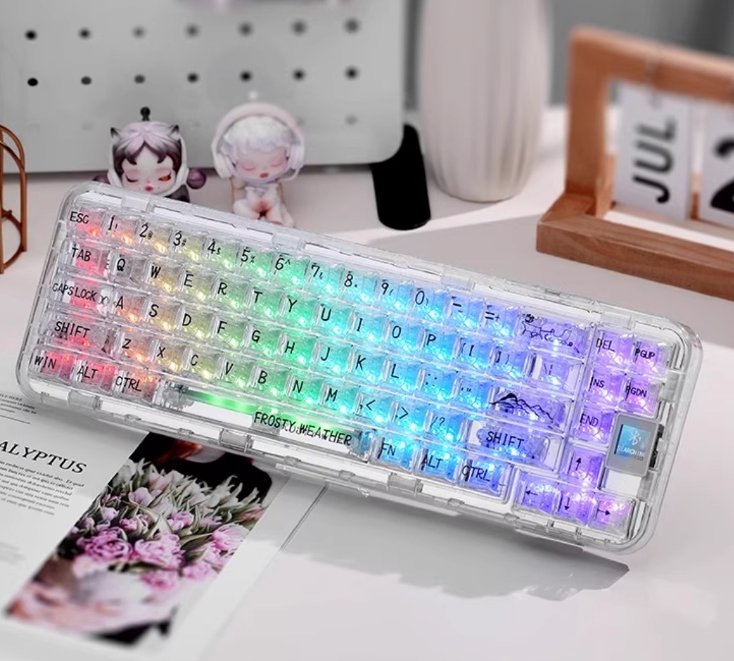 CoolKiller 機械式透明キーボードCK68 3モジュラー化ガスケッブルートゥース無線キュートビジュアルキーボード 15,264円