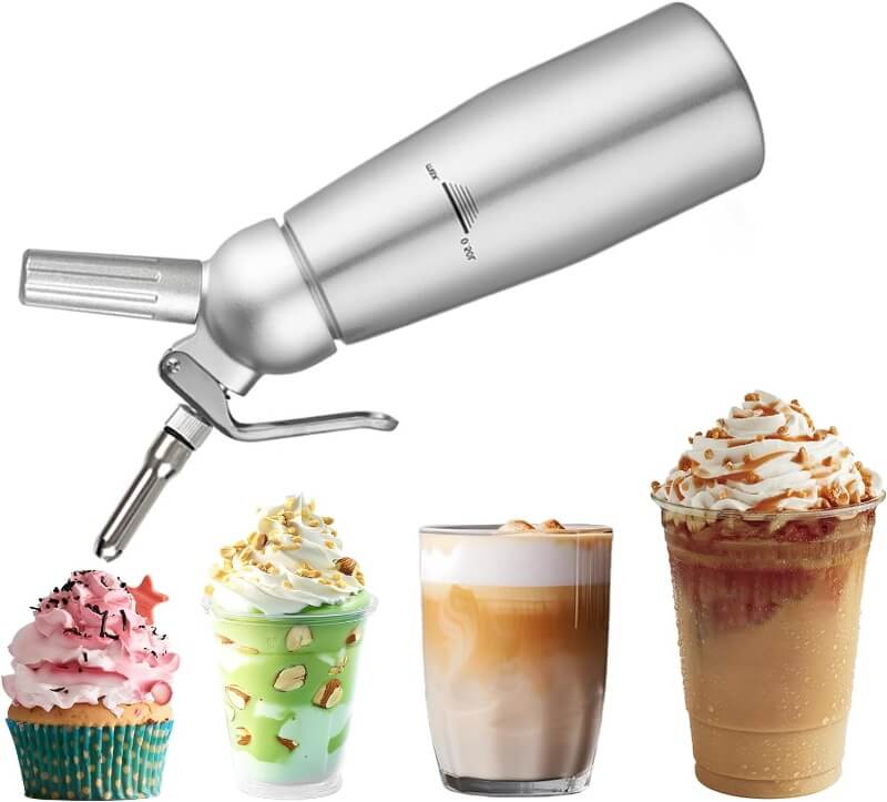 エスプーマ 泡立て器 携帯式 生クリーム ミルクフォーマー 口金付キッチン用品 調理器具 製菓器具 泡だて器 食器