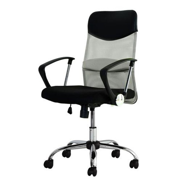 Netforce SSP-MA-W-LGY ライトグレー S-shape(エスシェイプ) オフィスチェア ミドルバック 固定肘 メーカー直送