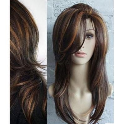 特価明日まで値引きウィッグ ロング カーリーストレート ハイライト グラデーション エクステ メッシュ ヘアネット