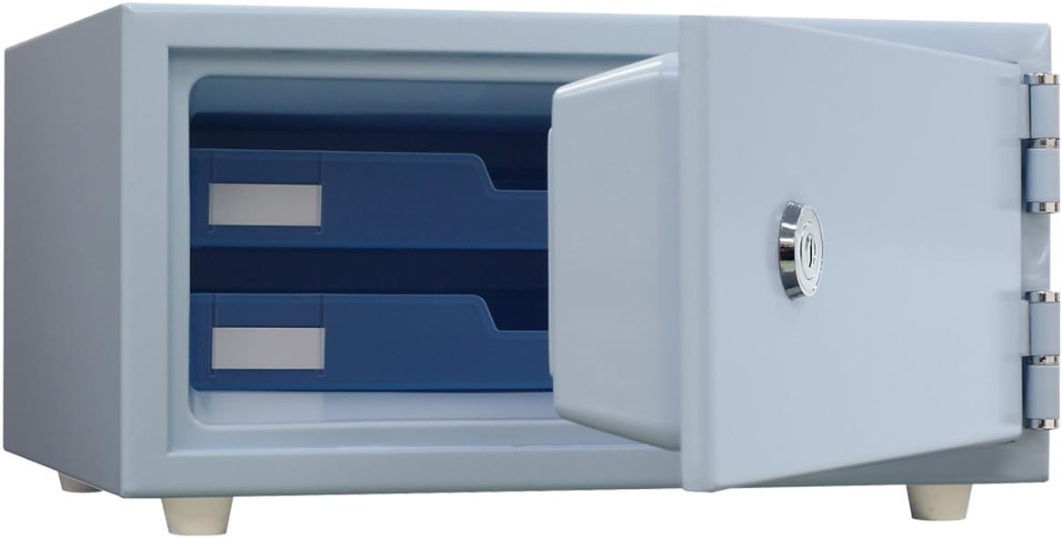 日本アイエスケイ ワンキー式 耐火金庫 家庭用 日本製 (JIS一般紙用1時間標準加熱試験合格) スカイブルー 幅43.7×奥行38.2×高さ23.5cm CPS-30K SB