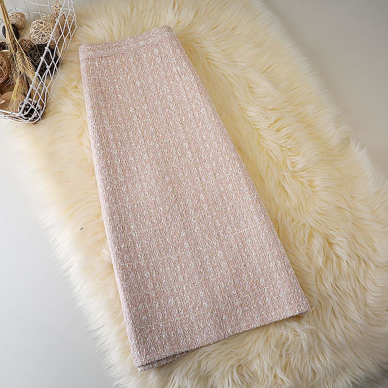 プリーツスカート マキシスカート ツイード半身スカート 通勤 秋冬 オーバーサイズ膝丈 ハイウエストバッグヒップミディアムスカート レディース 韓国