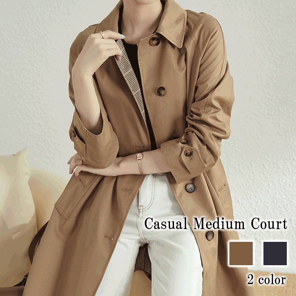 ステンカラーコート レディース カジュアルミディアムコート 大きいサイズ 春 コート スタンドカラーコート アウター ロングコート チェスターコート ピーコート 冬 50代 秋 丈 人気 ウール 40