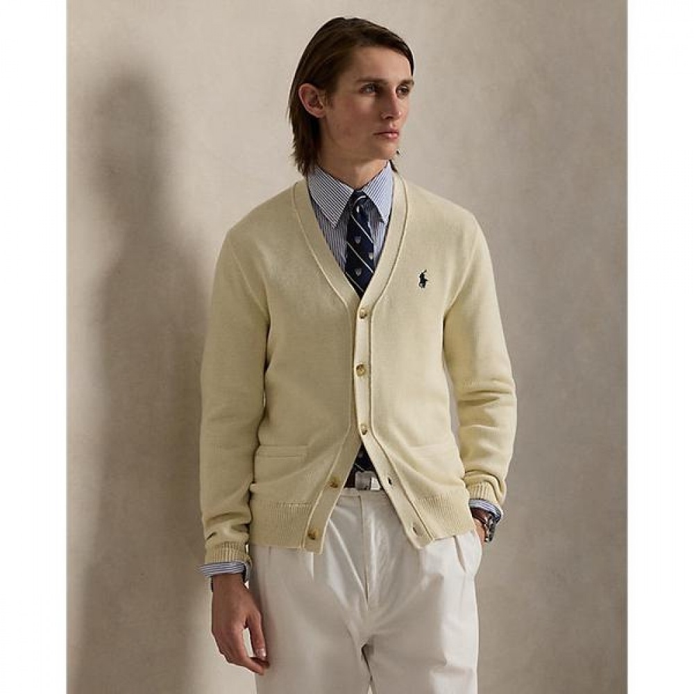 ポロラルフローレンメンズコットン V ネックカーディガン (MNPOSWE16822193101)