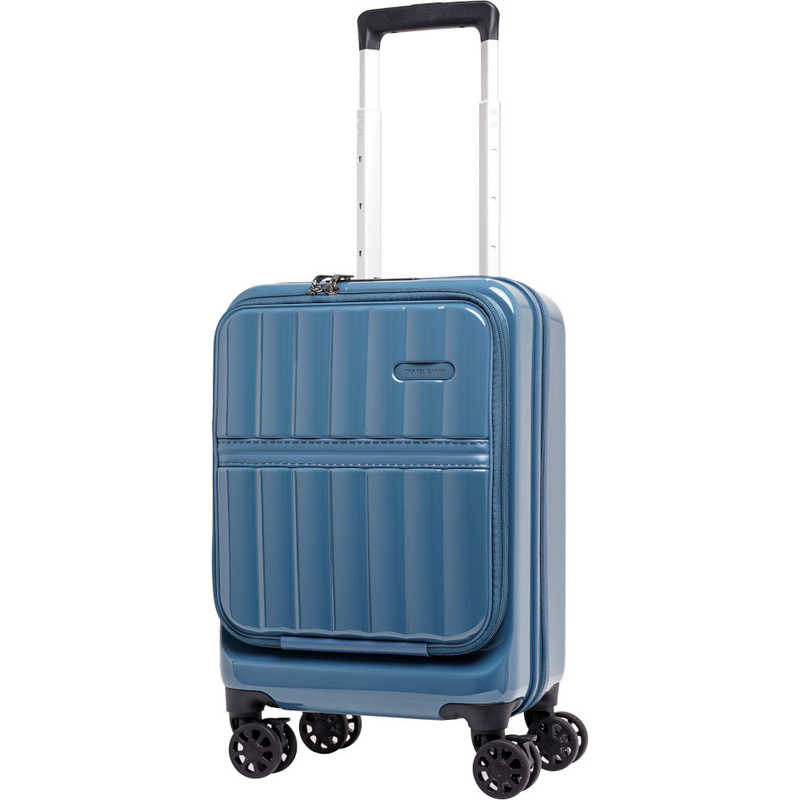 TRAVELEARTH　スーツケース ファスナータイプ 旅行日数目安：1泊 約27L 拡張時31L コインロッカーサイズ フロントオープン シャドーネイビー　TE-0905-42-SNV