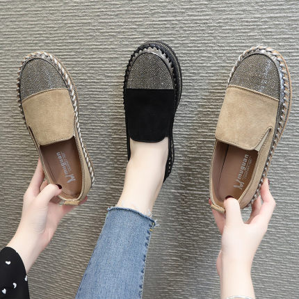 ラインストーン厚底スリッポン スウェード スリッポン 厚底スリッポン 厚底スニーカー 厚底シューズ