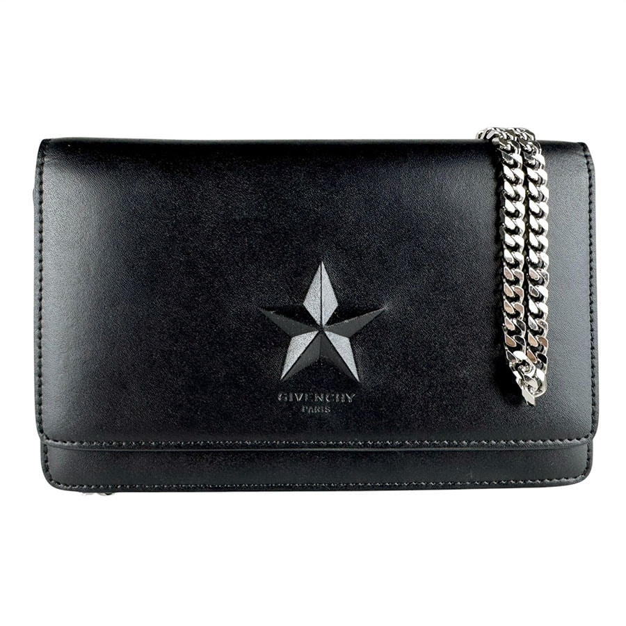 ジバンシィ GIVENCHY チェーンウォレット レザー ブラック レディース z10090