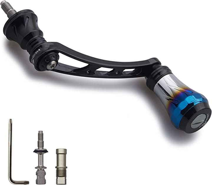 56mm リール ハンドル 20mmノブ搭載 シマノ SHIMANO ダイワ DAIWA 通用 スピニングリール Aurora Series(ブラック(ノブ)＆ブラック(ハンドル))