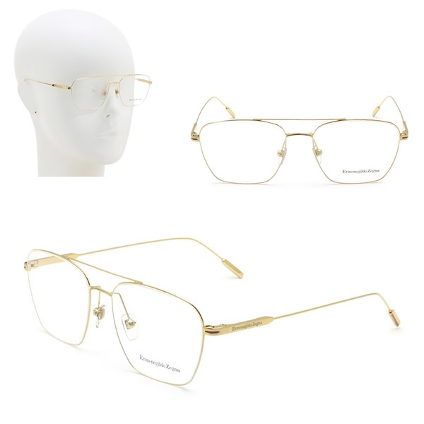 フレームのみ EZ5206/V 030 54 Ermenegildo Zegna メガネ 眼鏡 ゴールド ガンメタル