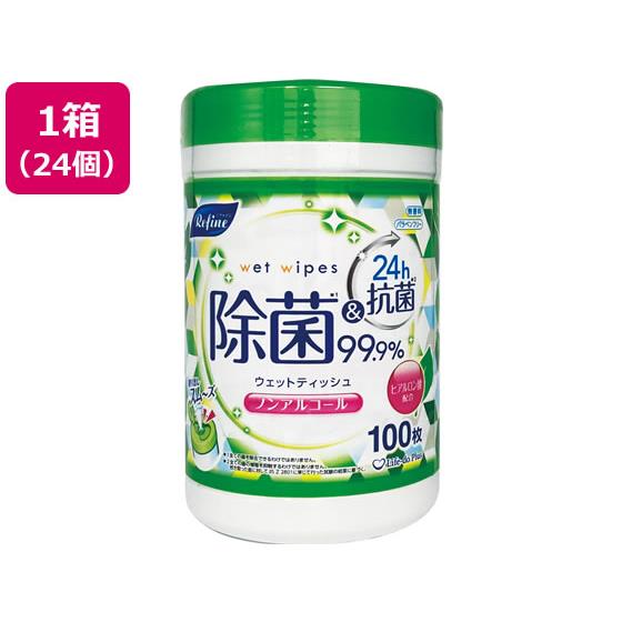 リファイン ノンアルコール 除菌 ウェットボトル100枚 24個 Ｌｉｆｅ－ｄｏ．Ｐｌｕｓ