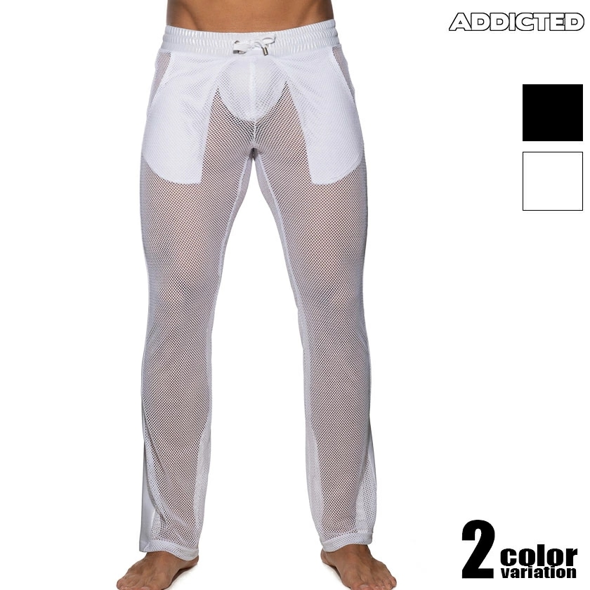 ADDICTED/アディクティッド LONG MESH PANT ロングパンツ　メンズ　ボトムス　ファッション　スポーツウェア　ジムウェア メッシュ フロントポケット構造