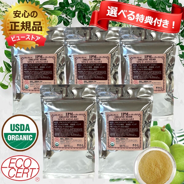 【選べる特典付き】IPM スパイスアーマラキー 100g ヘナ 5個セット ＩＰＭ オーガニック IPMヘナ 正規品 【外装のみジッパーパウチへリニューアル】