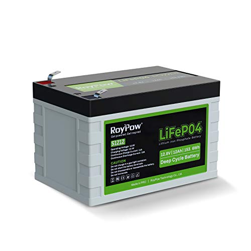 RoyPow 12V 12Ah リン酸鉄リチウムイオンバッテリーLiFePO4 電動リール用バッテリ