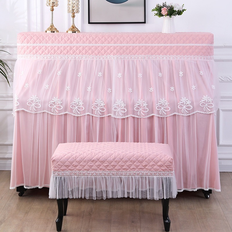 ピアノカバー 椅子カバー 2点セット レース フルカバー ピアノトップカバー アップライトピアノカバー デジタルピアノカバー 電子ピアノカバー 防塵カバー ピアノカバーセット 可愛い おしゃれ 韓国風