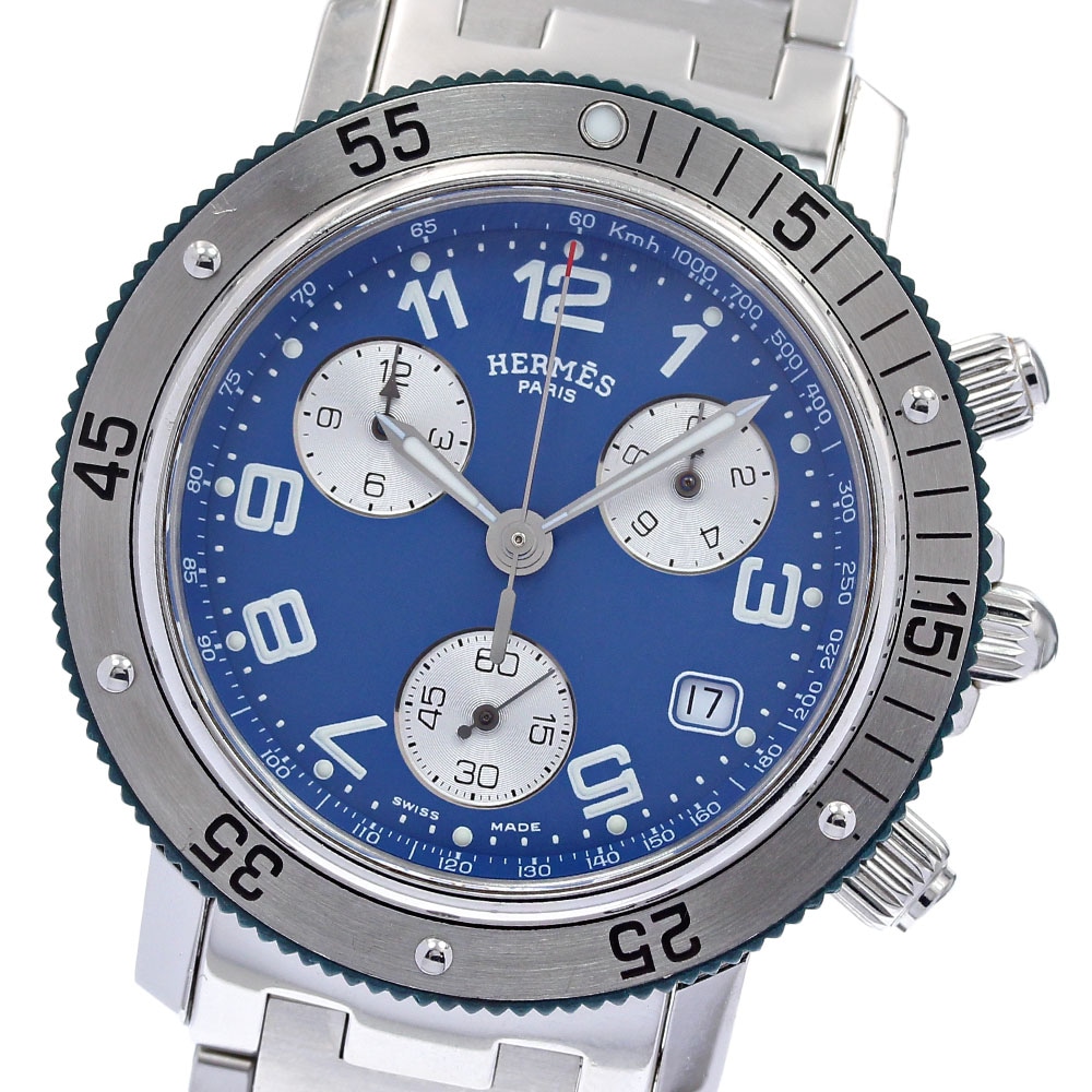 エルメス HERMES CL2.917 クリッパーダイバー クロノグラフ クォーツ メンズ _826436【中古】