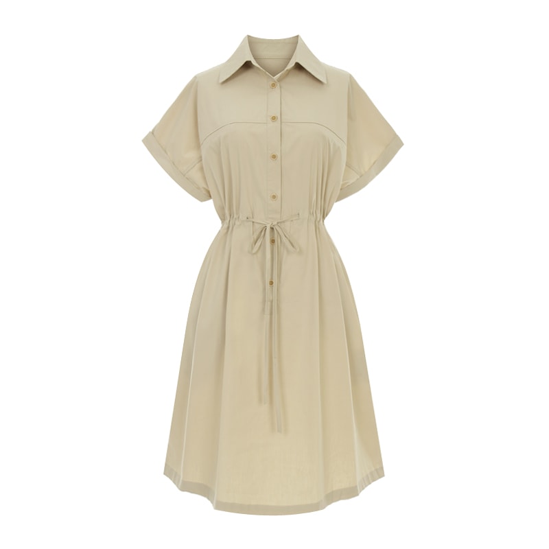 カブラ ロールアップワンピース ボタン＆スリングディテール - カジュアル＆フェミニン