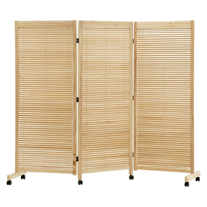 ルーバースクリーン　3連（ナチュラル）　MS-8113NAお部屋の仕切りや目隠しに!