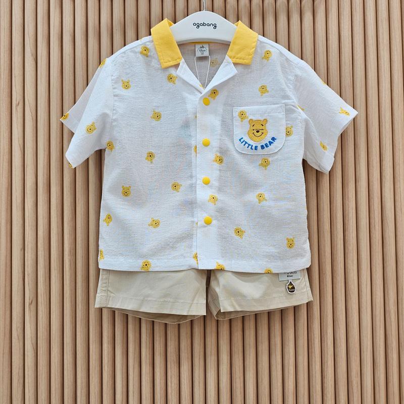 ハッピー クマのプーさん 前面プリント シャツ上下_79T323019_CC
