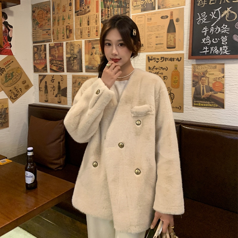 毛皮コートレディース 2024 秋冬新作環境に優しい毛皮ミンクの毛皮コート毛皮ワンピースコート Xinji