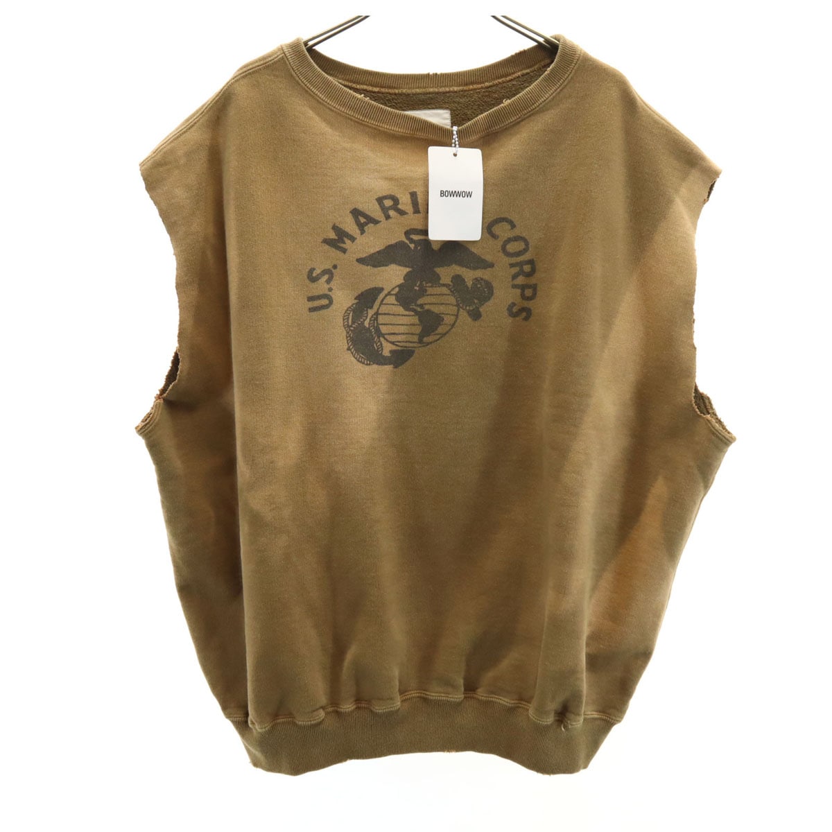 BOWWOW バウワウ 日本製 ノースリーブ 日焼け加工 スウェット XL ブラウン メンズ 古着 12,910円