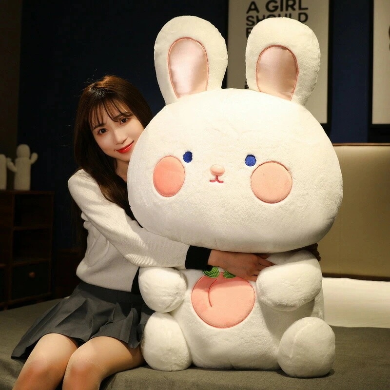【95cm】短纳期 ぬいぐるみ rabbit 兔 ウサギ 兎 大きい 抱き枕 クッション インテリア 子供 おもちゃ 心地いい 動物 可愛い モモ 桃 もも ピーチ peach 彼女に ふわふわ