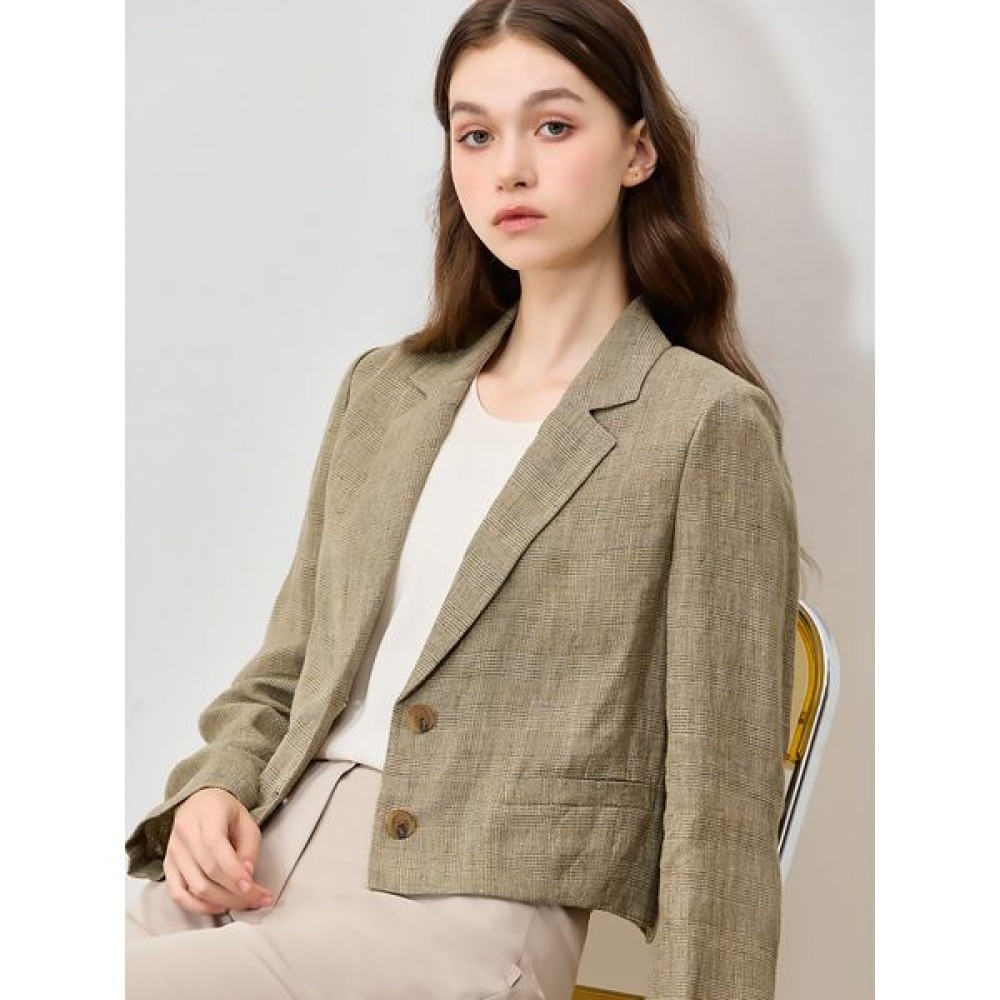 [リスト] エレガントなリネングレンクロップジャケット (価格:358,000ウォン)