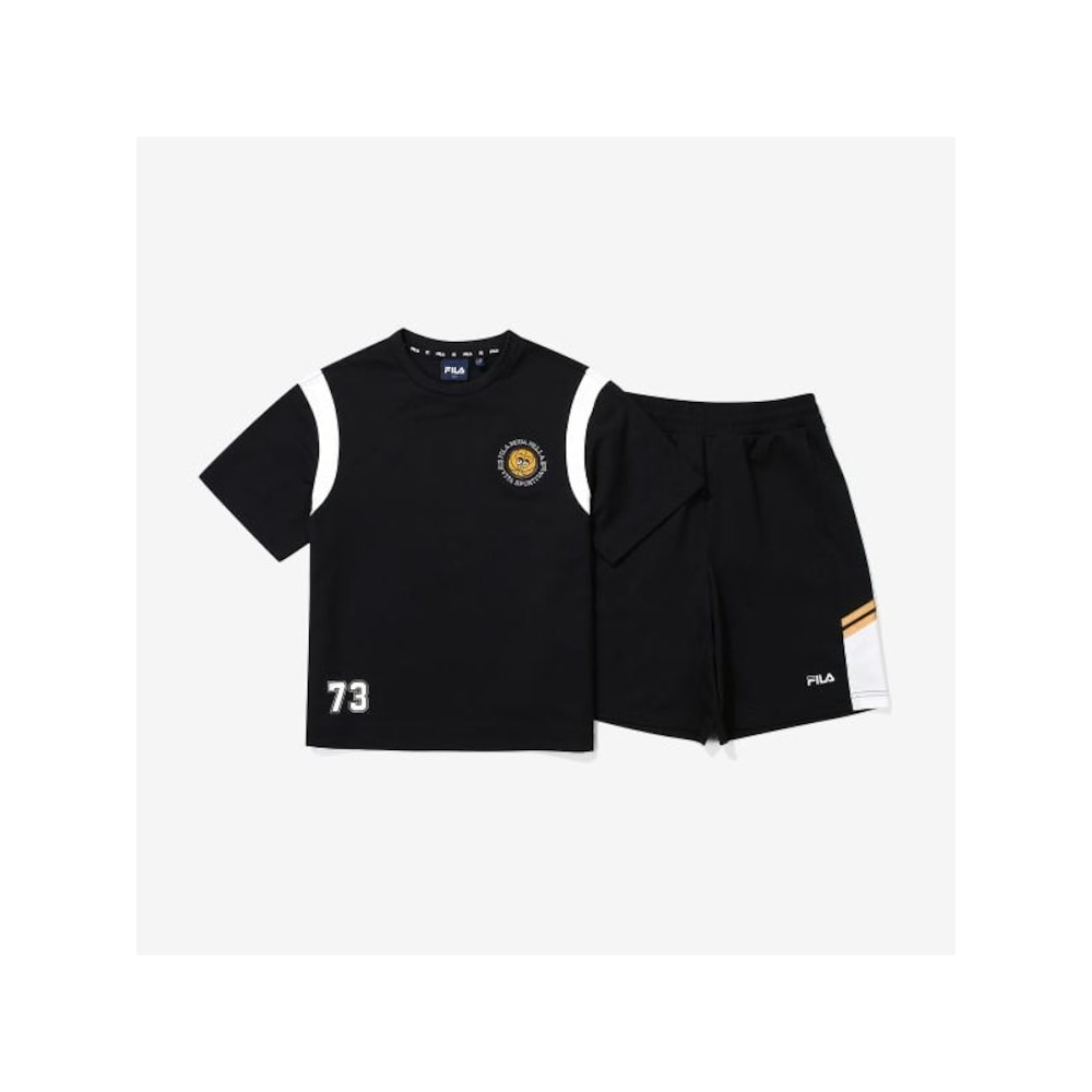 [FILA KIDS] バスケットボールワッテントップ&ボトムセットアップ (FK2FSG2602M_BLK) Q0ZFK2FSG2602MBLK