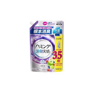 【即納】【大容量】 ハミング消臭実感 柔軟剤 根本消臭+抗菌バリア アクアティックフルーツの香り 詰替え用 1400ｍｌ