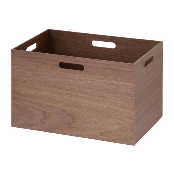 収納ボックス 収納ケース 幅38×奥行26×高さ24cm ブラウン (2個セット ) 突板スタッキングボックス リビング ダイニング