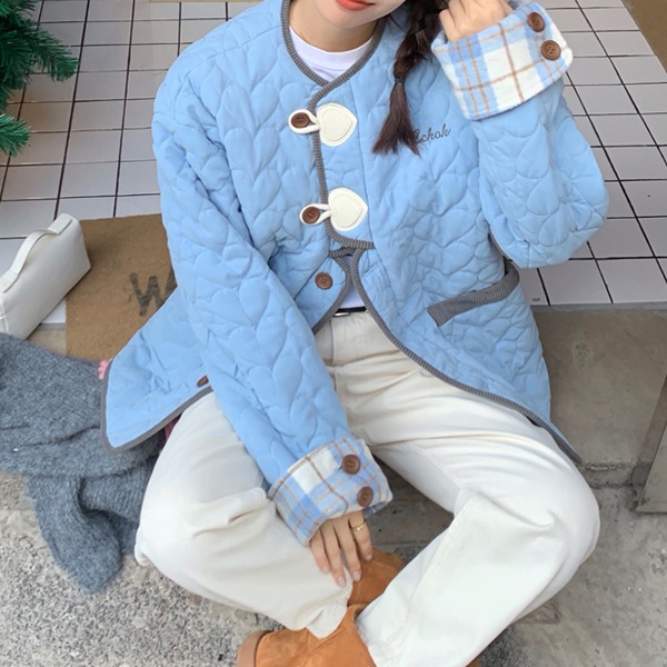 韓国ファッション ハートキルティング トッポッキ キルティング ダウンジャンパー 7,795円