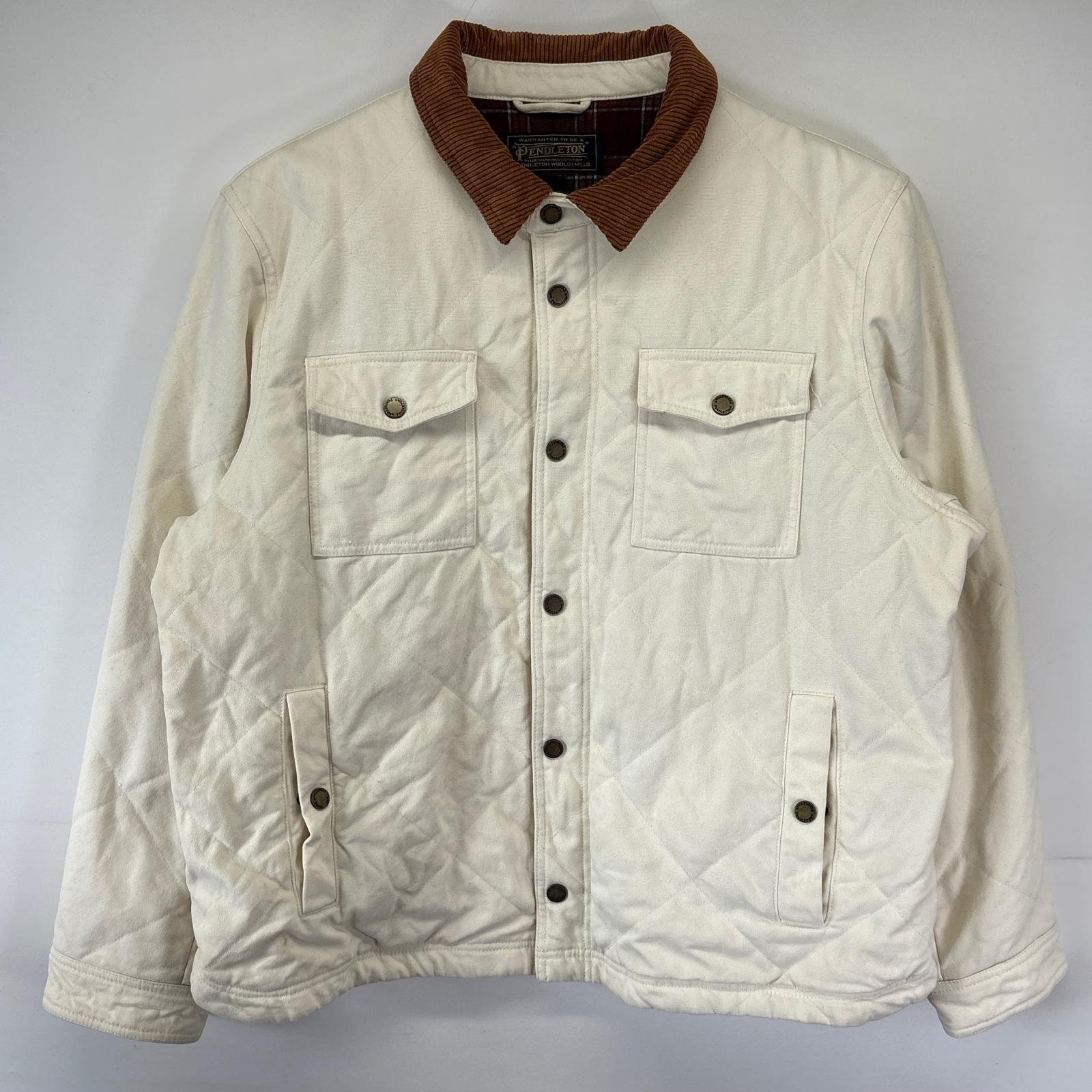 古着 ペンドルトン PENDLETON スウィングトップジャケット 大きいサイズ キルティングジャケット 胸ポケット 2XL ベージュ系 メンズ