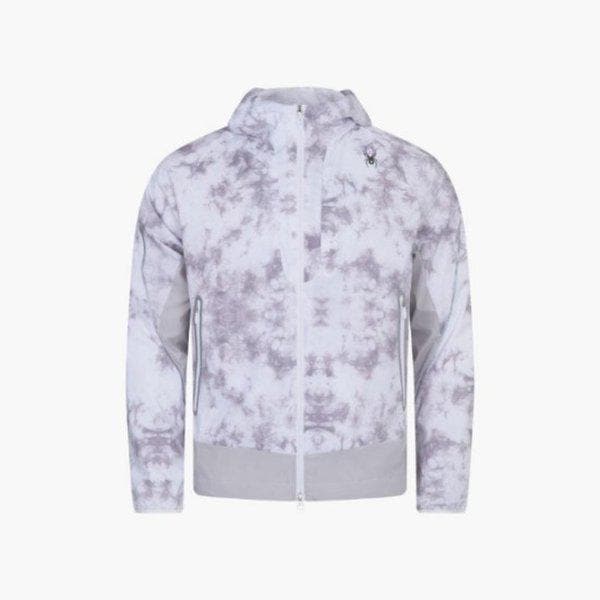 フードジップアップ PQF SPKFCNJK231M-WHT 男性ランニングパターンフーディージャケット