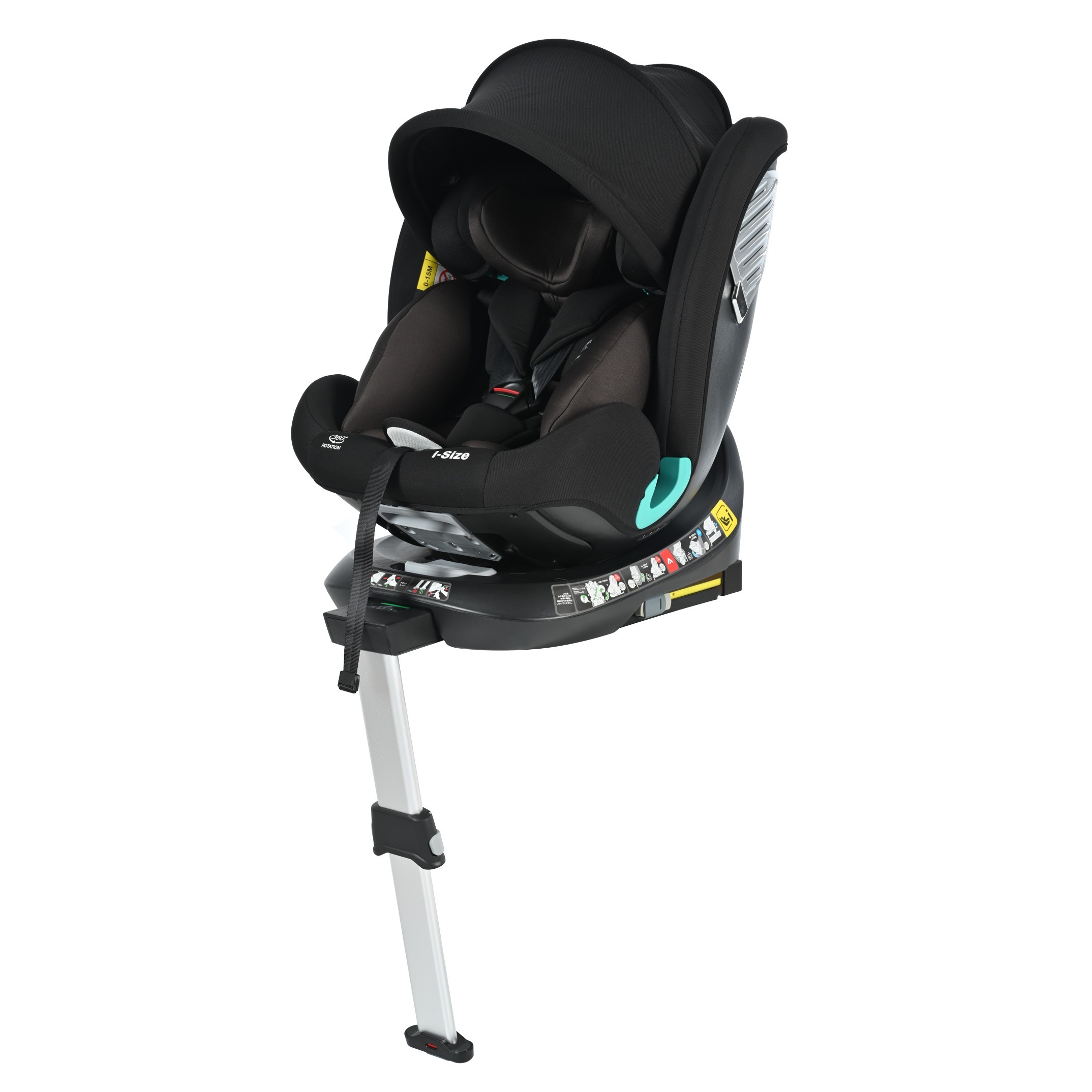 【国内出荷】【サーポットレッグ】チャイルドシート 新生児 ISOFIX 0歳～12歳 360度回転式 40～150cm ジュニアシート 調節可能 洗える キャノピー付き ベビーシート 出産祝い 車【ブ