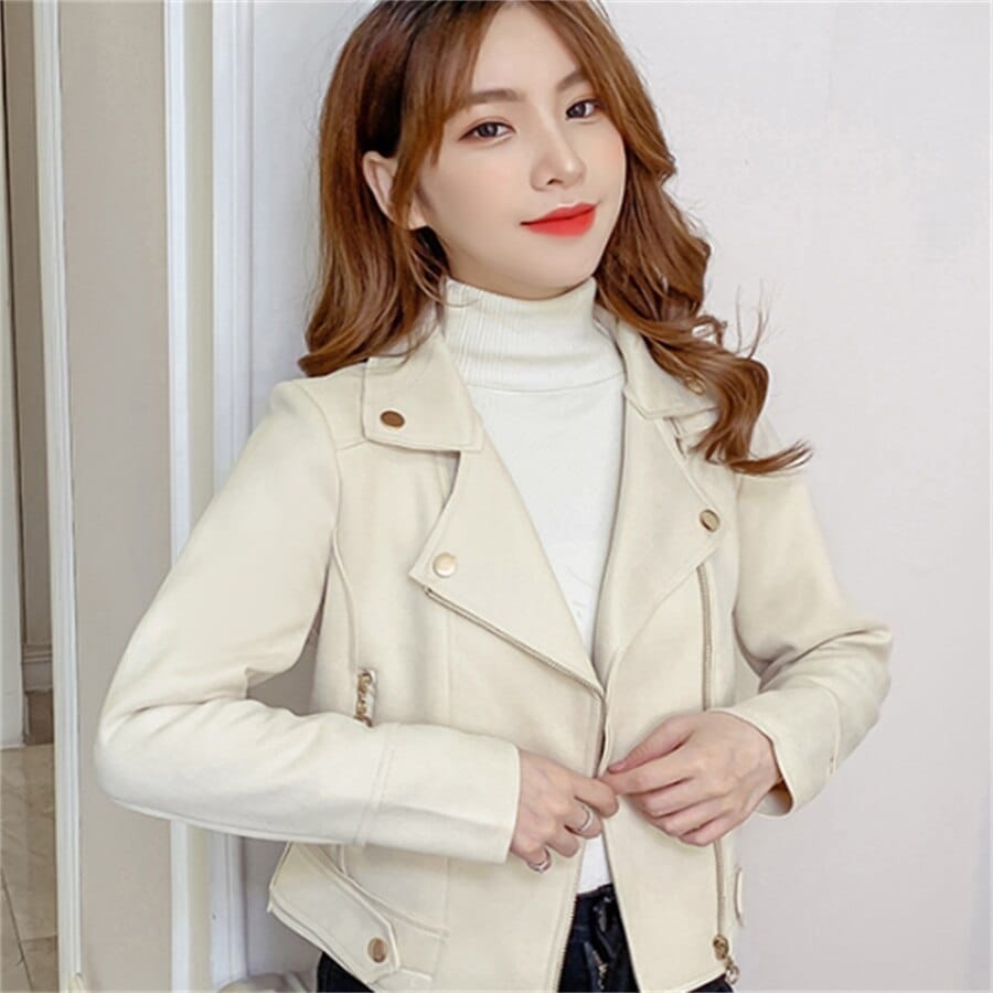 ラーダースジャケット 2色 秋 2022 カジュアル きれいめ 大人可愛い 長袖 無地 ガーリー 30代 40代 レディースファッション 可愛い お出かけ 女子会 デイリーユース 5,016円