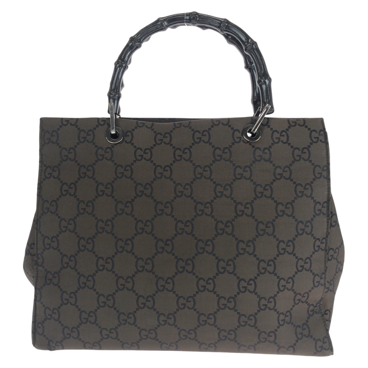 バンブー GG柄 ブラウン シルバー金具 ナイロン 002 1010 2852 トートバッグ ハンドバッグ レディース 410547