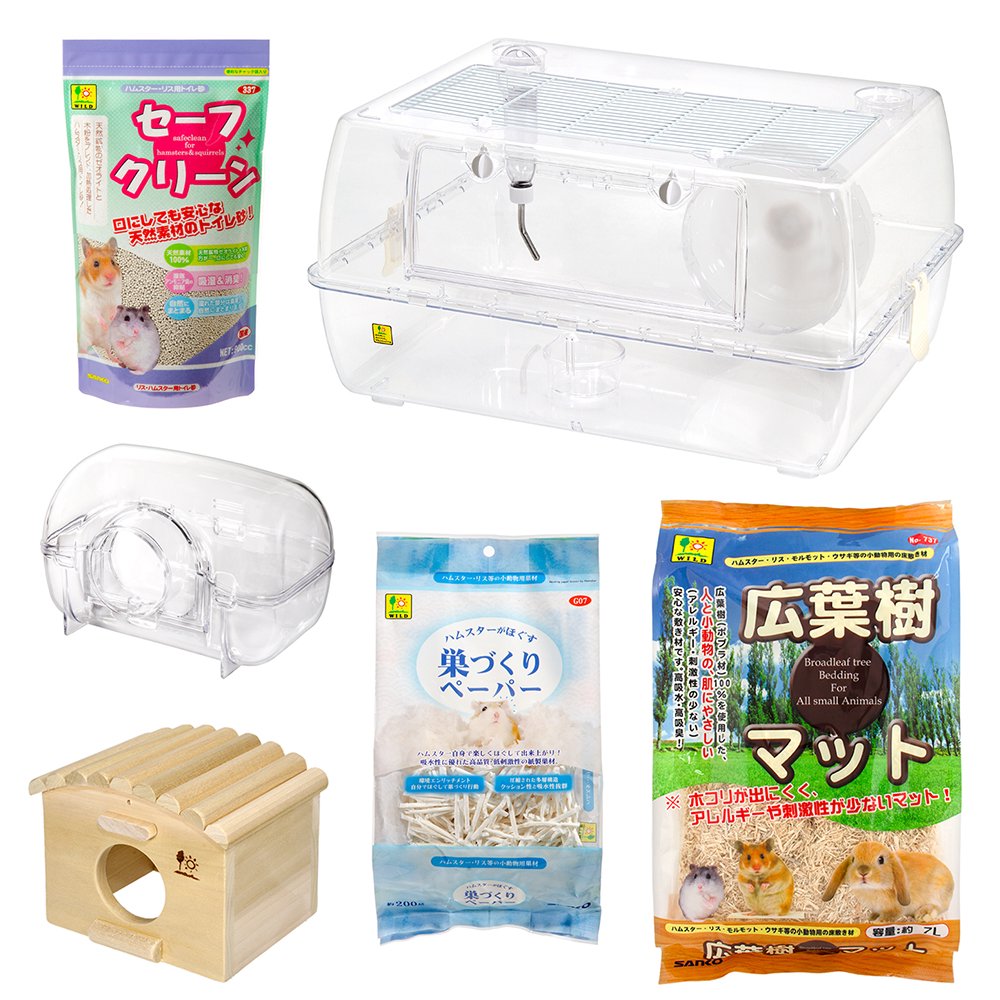 三晃商会　ゴールデンハムスター巣材付きセット　（６２X４５X３１．５ｃｍ）　ＣＲＣ50―50―10―10―00