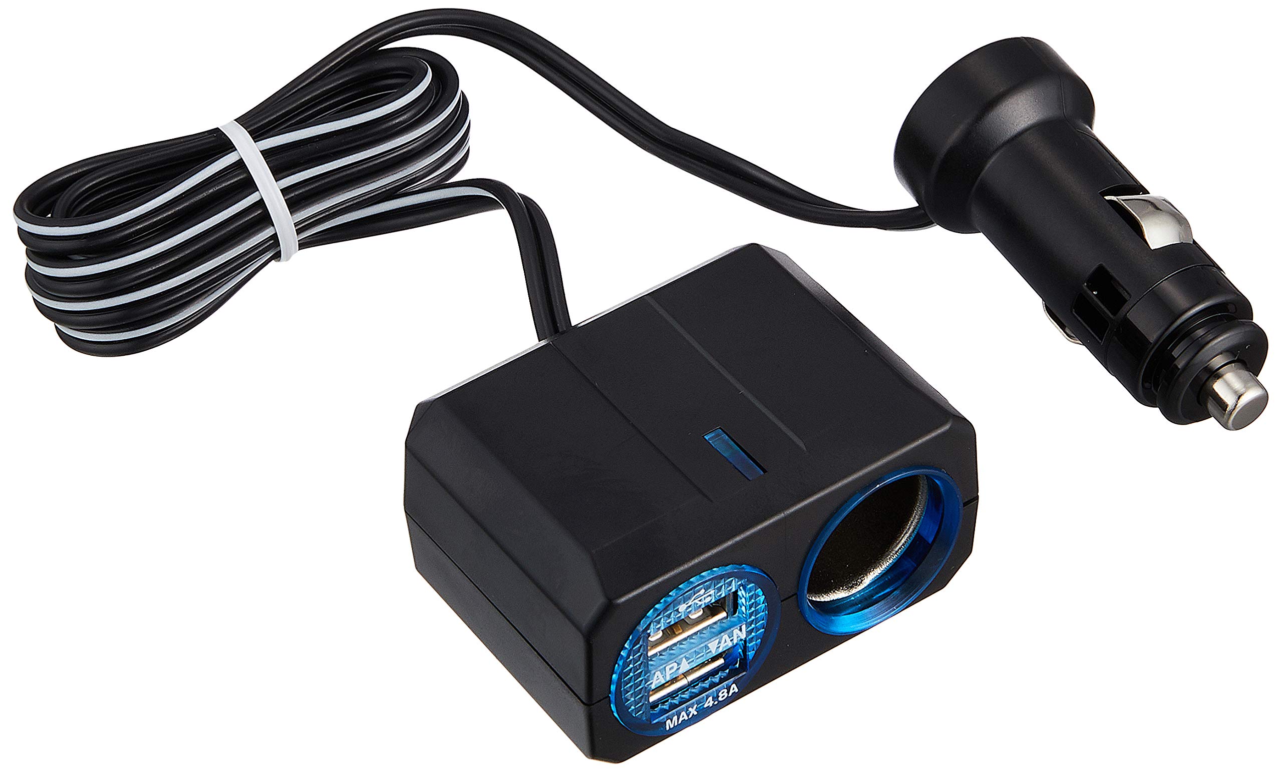 槌屋ヤック(Tsuchiya Yac) 車内用品 ソケット分配器 リングライトソケット 2口USB 4.8A ブルー/ブラック PZ-709 5,378円
