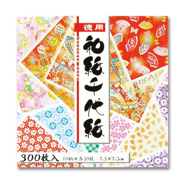 (まとめ) トーヨー 徳用和紙千代紙7.5×7.5cm 10柄 018034 1パック（300枚） (×30セット)