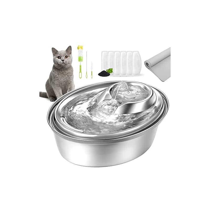 猫自動給水器 ステンレス 2L 蛇口式湧水式 25dB 1W低消費 6枚フィルター 留守番対応 7,906円