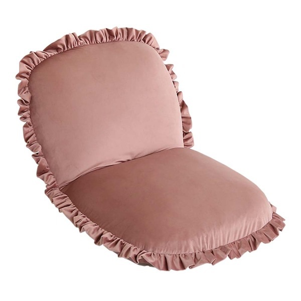 座椅子 約幅52cm ピンク 日本製 スチールパイプ 大人かわいい インテリア ベロア 完成品 リビング ダイニング