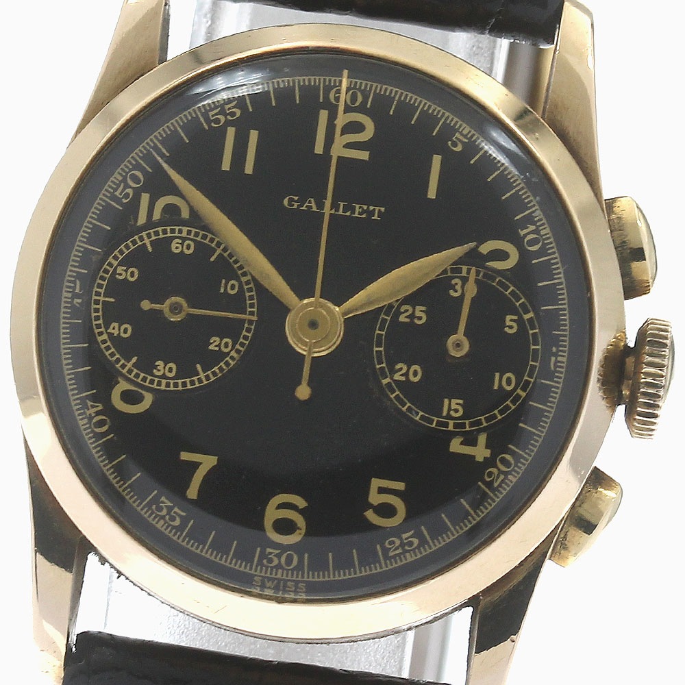 ベルト訳あり ギャレット Gallet 21803 ベビークロノ K14YG クロノグラフ 手巻き レディース _866389【中古】
