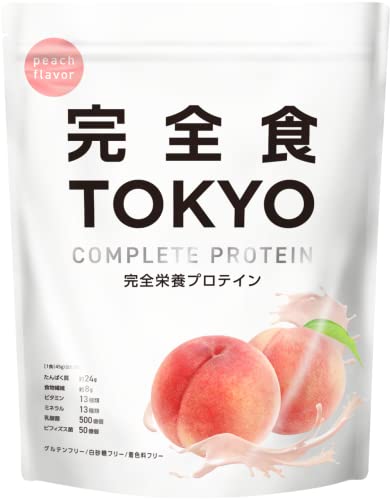 完全食TOKYO 完全栄養食 ソイプロテイン ピーチ 765g ダイエット 無添加 たんぱく質24g 30種の栄養 1食分のビタミン/ミネラル26種 乳酸菌500億個 国内製造 MCTオイル 人工甘味 5,206円
