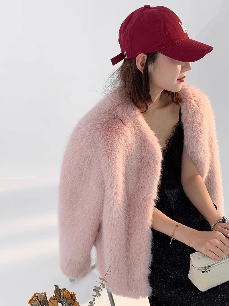 人気商品 女性と女性のためのヨーロッパとアメリカのショーモデル環境に優しい毛皮のアウターショートセット女性のためのイミテーションミンクの毛皮のコート秋と冬の新しいスタイル3A0285