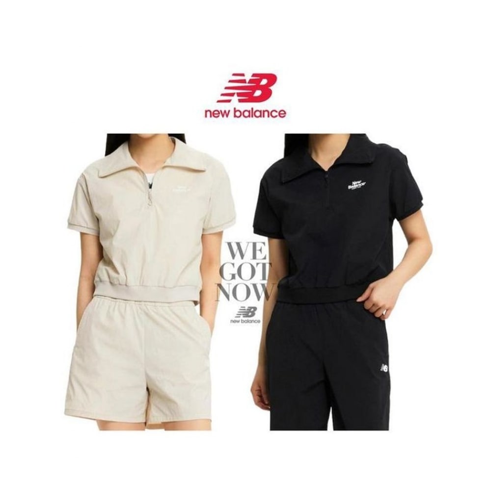 New Balance レディースクールナイロンハーフジップアップ半袖カラティ