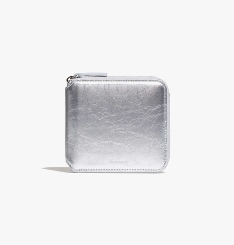 Crinkle zipper wallet 2色